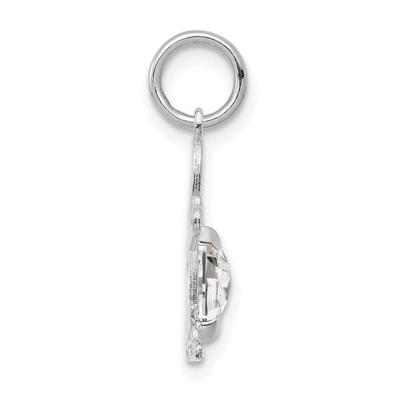 Kazi Luxury 14K White Gold Boy 6x4 Oval Genuine White Topaz-April